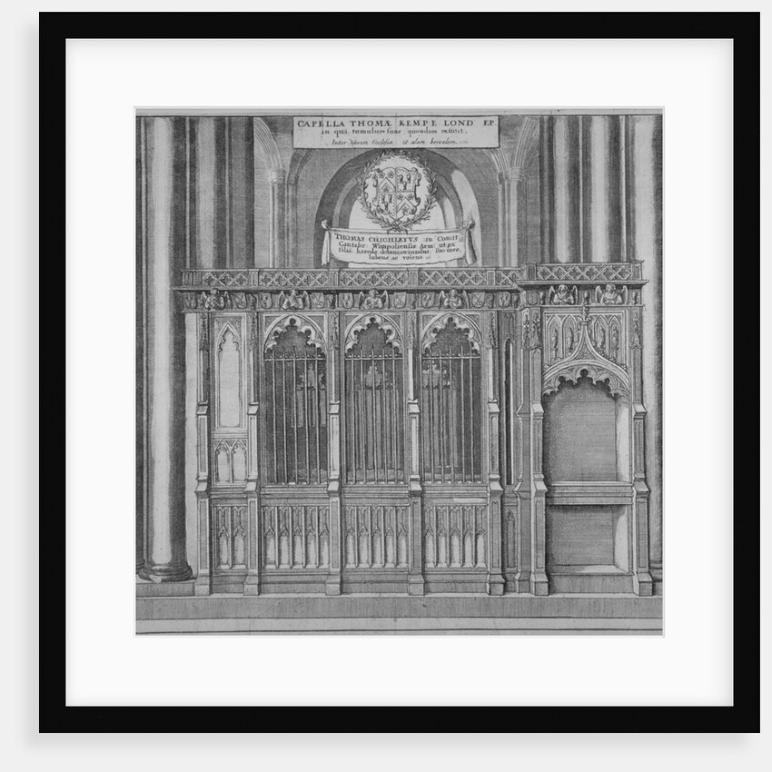 Tomb of Thomas Kemp in old St Paul's Cathedral, City of London by Wenceslaus Hollar