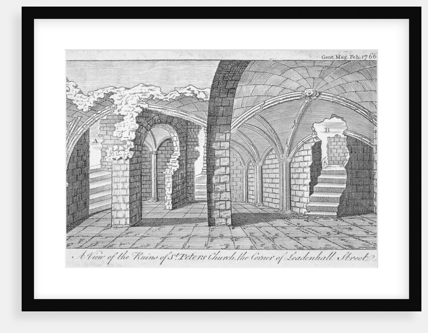 Ruins of the Church of St Peter on the corner of Leadenhall Street, City of London by Anonymous
