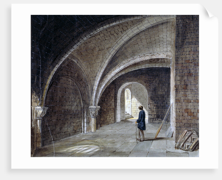 Crypt under the Church of St James in the Wall, Wood Street Square, City of London by Percy William Justyne