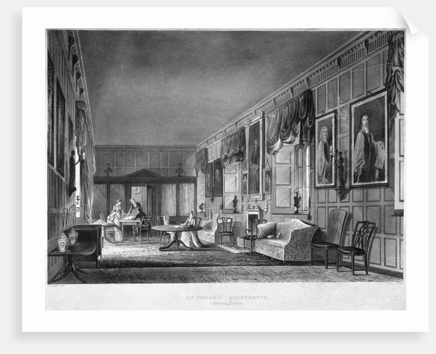 Interior view of Dr Fisher's apartments, Charterhouse, Finsbury, London by Joseph Constantine Stadler