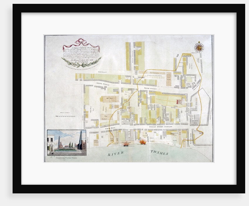 Plan of the fire that took place at Ratcliff in Stepney, London, in 1794 by Anonymous