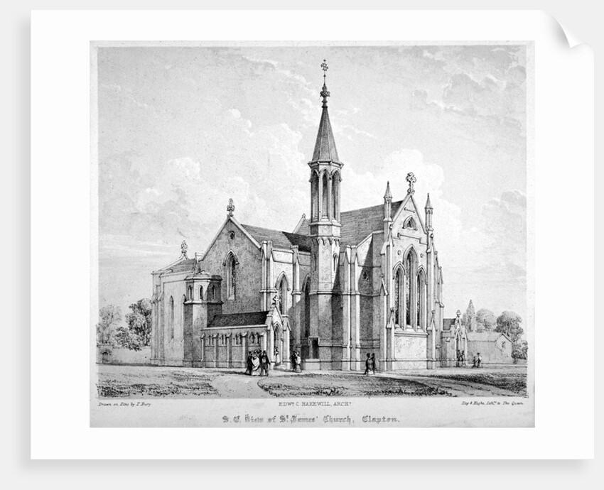 South-east view of St James Church, Clapton, Hackney, London by Anonymous