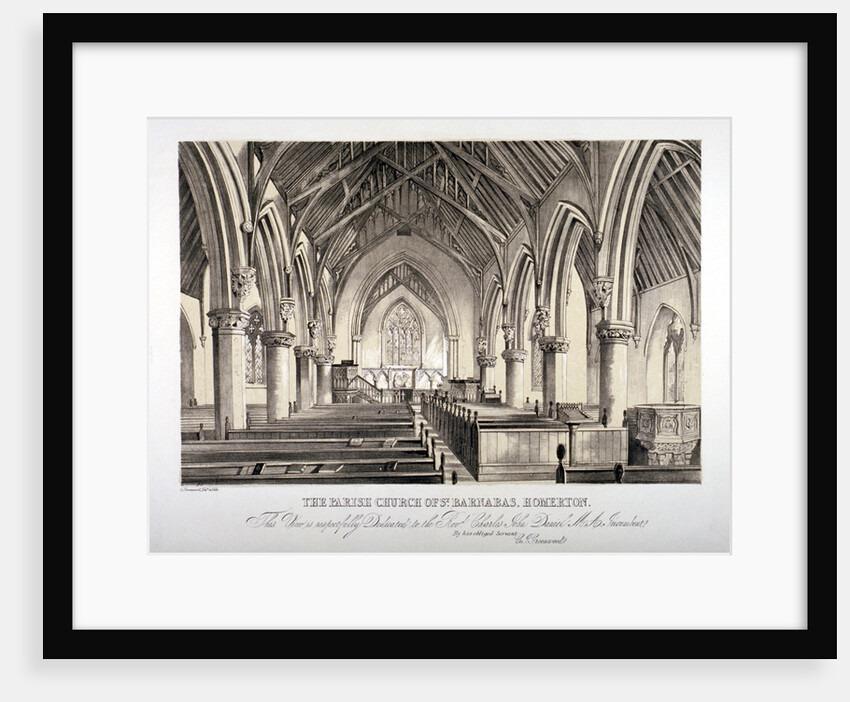 Interior view of St Barnabas Church, Homerton, Hackney, London by CJ Greenwood