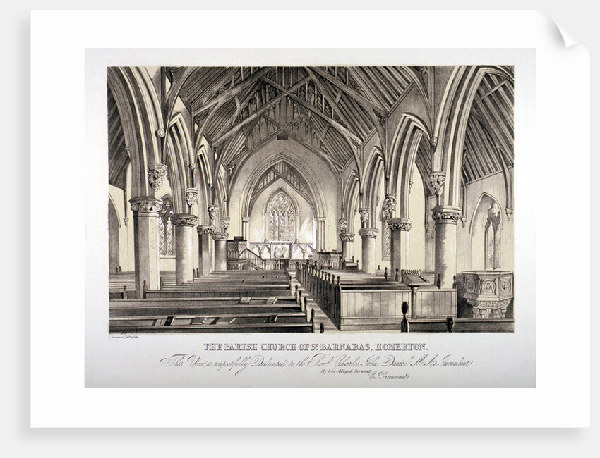 Interior view of St Barnabas Church, Homerton, Hackney, London by CJ Greenwood