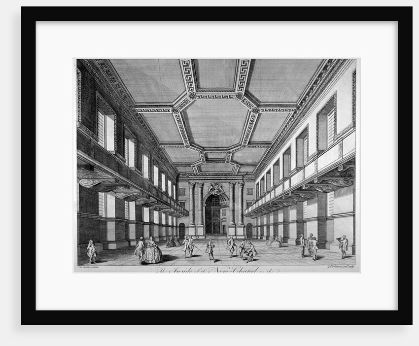 Interior view of the new chapel, Royal Naval Hospital, Greenwich, London by George Bickham
