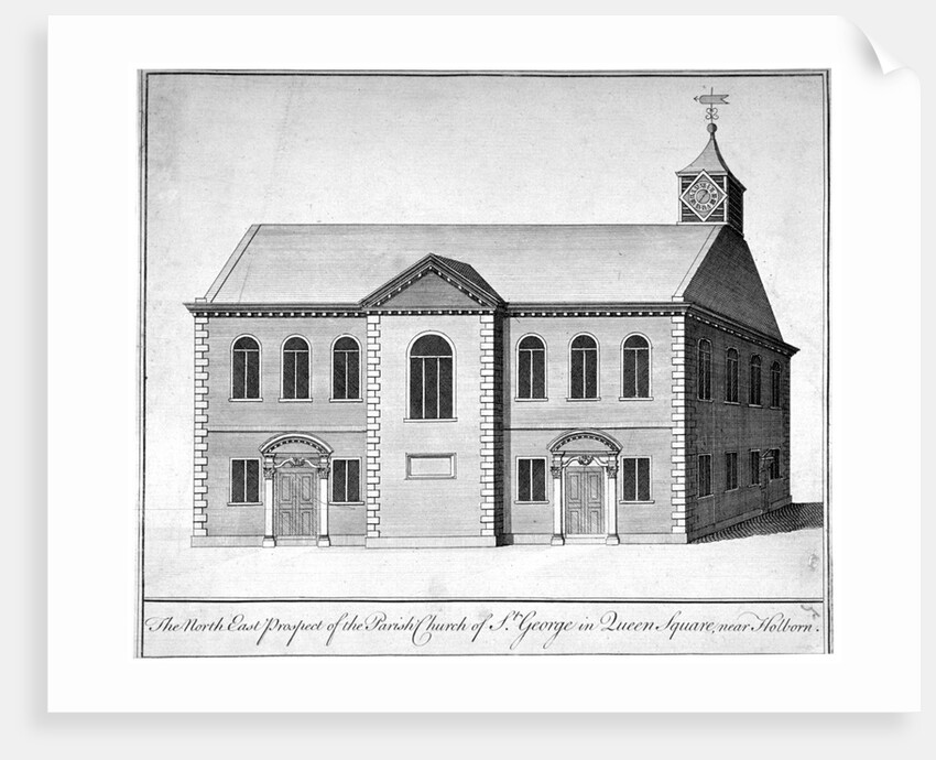 North-east view of the Church of St George the Martyr, Queen Street, Holborn, London by Anonymous