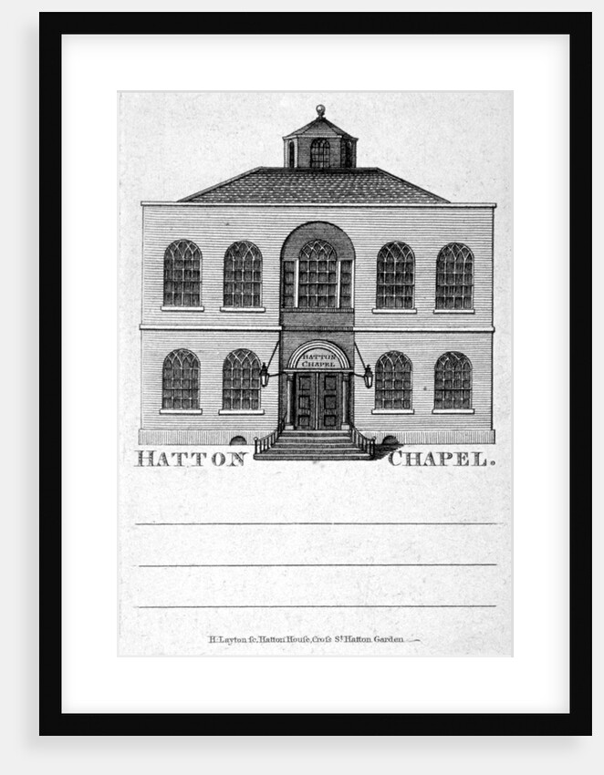 Front view of Hatton Chapel, Hatton Garden, London by Anonymous