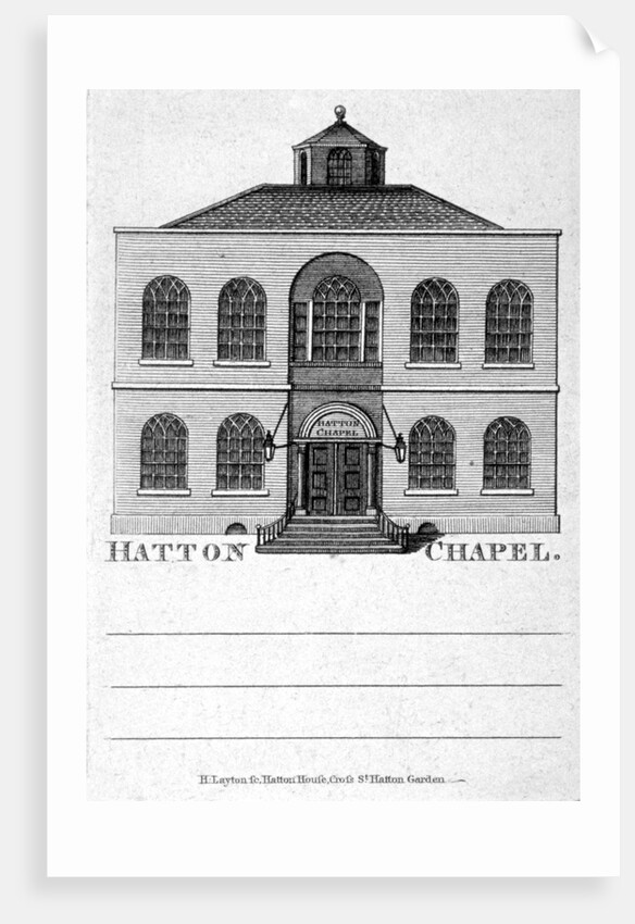 Front view of Hatton Chapel, Hatton Garden, London by Anonymous