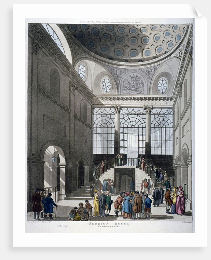 Interior view of the Middlesex Sessions House on Clerkenwell Green, London by Augustus Charles Pugin