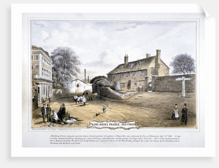 View of King John's Palace, Old Ford, Poplar, London by C Coghlan