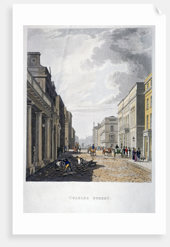 View of Charles Street with figures working in the foreground, London by Anonymous