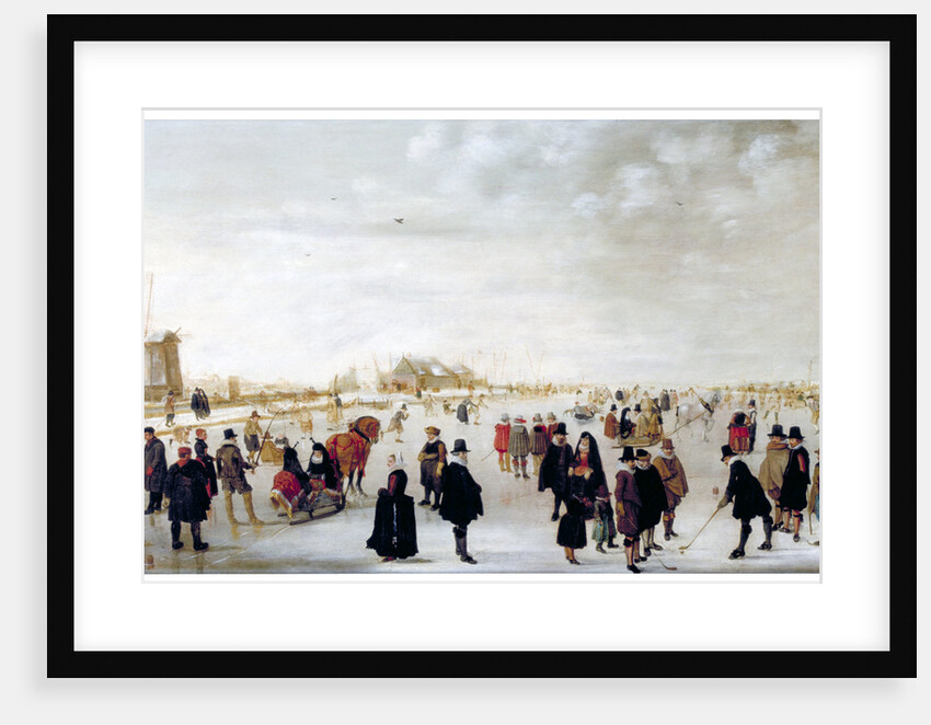 Winter landscape on the River Ijsel near Kampen by Hendrick Avercamp
