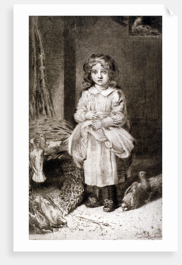 Small Girl Feeding Doves by Anna Lea Merritt