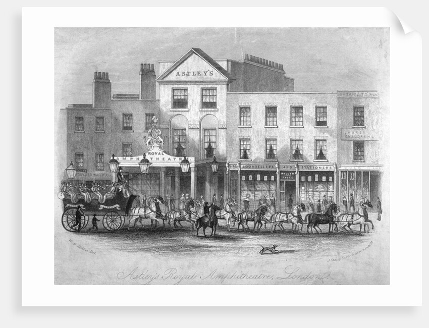 Astley's Amphitheatre and adjacent buildings, Westminster Bridge Road, Lambeth, London by J Shury