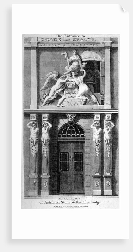 Entrance to Coade and Sealey's Gallery of Coade stone sculpture, Lambeth, London by Samuel Rawle