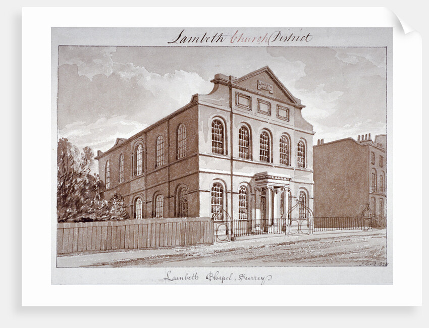View of a chapel on York Road, Lambeth, London by John Buckler