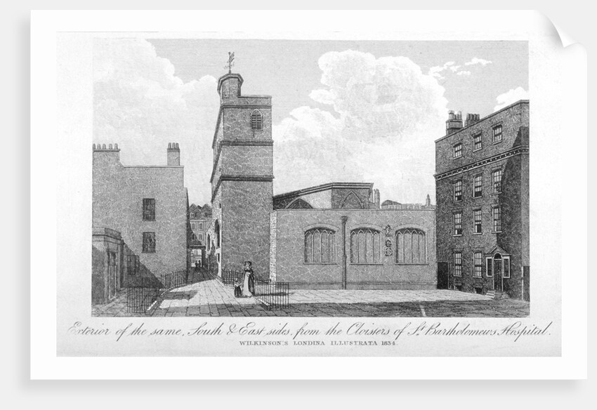 South and east sides of the Church of St Bartholomew-the-Less, City of London by Anonymous