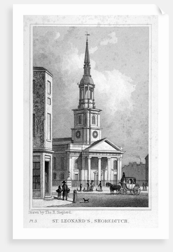 View from the west of St Leonard's Church, Shoreditch, London by Anonymous