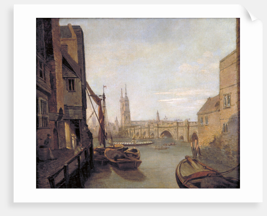 London Bridge from Pepper Alley Stairs by William Marlow