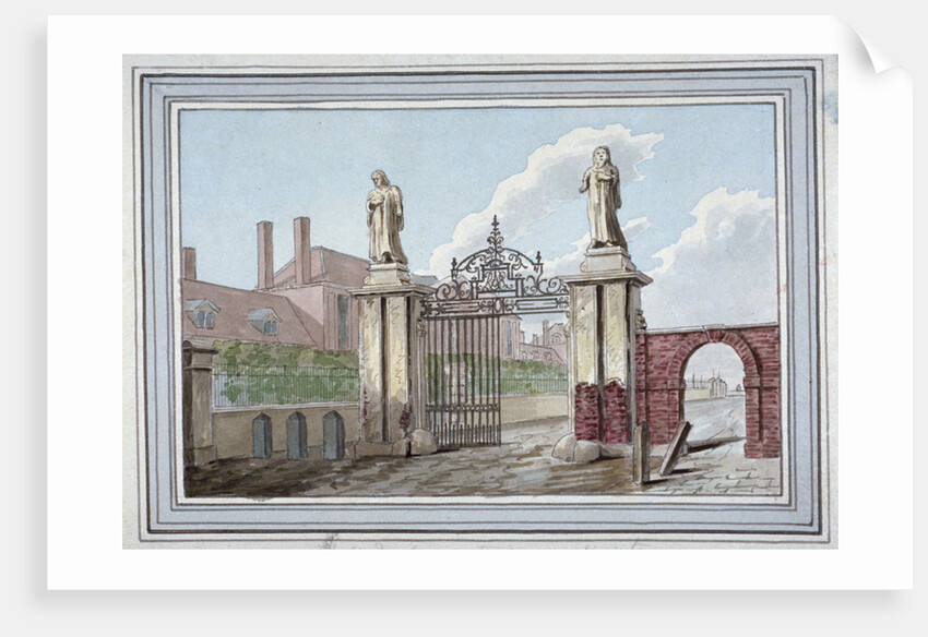 Entrance to the Haberdashers' Almshouses in Pitfield Street, Shoreditch, London by G Yates