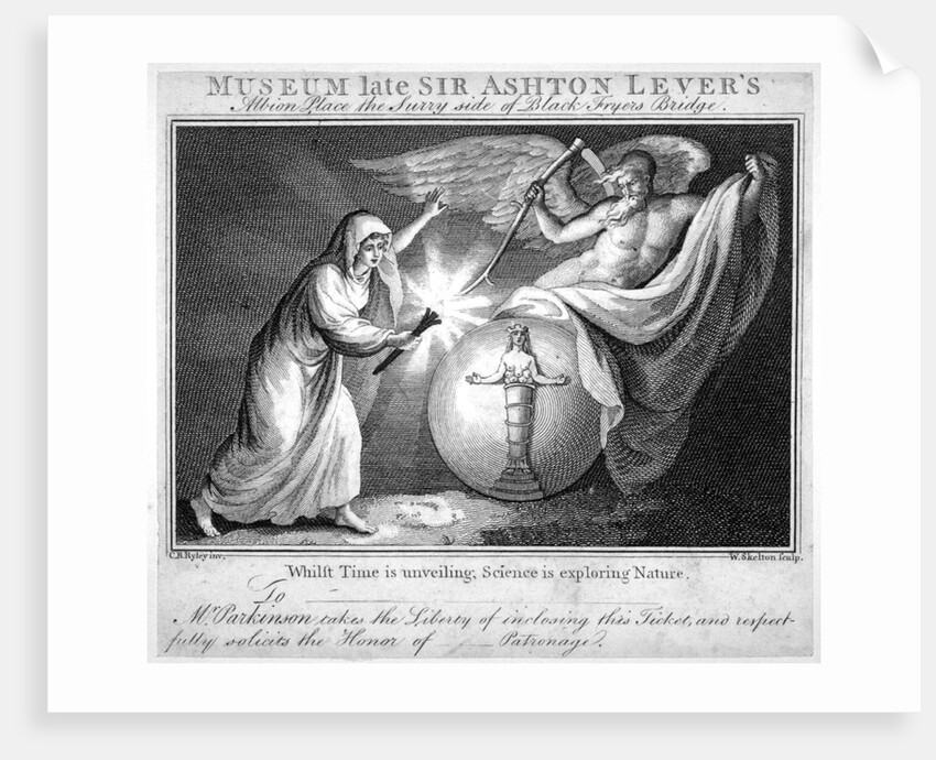 Ticket for the Leverian Museum, Albion Place, Southwark, London by William Skelton