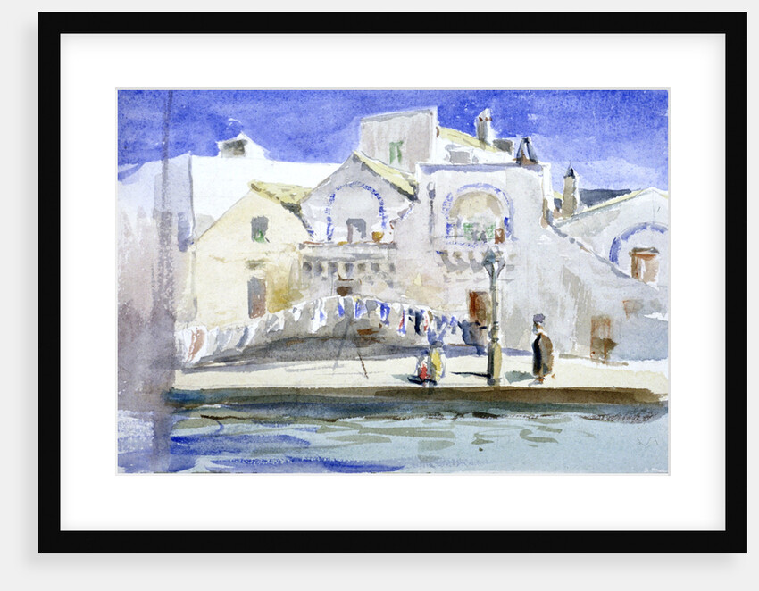 Houses by a Canal with a Washing Line by Anna Lea Merritt