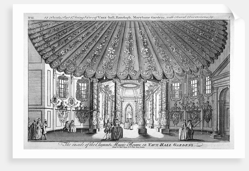 Interior view of the music room in Vauxhall Gardens, Lambeth, London by Anonymous