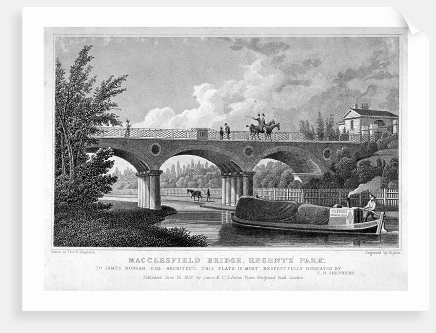 Macclesfield Bridge, Regent's Park, Marylebone, London by R Acon