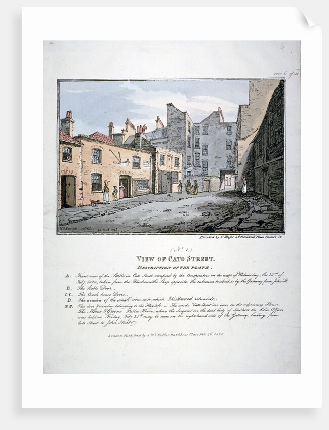 Cato Street, Marylebone, London by F Moser