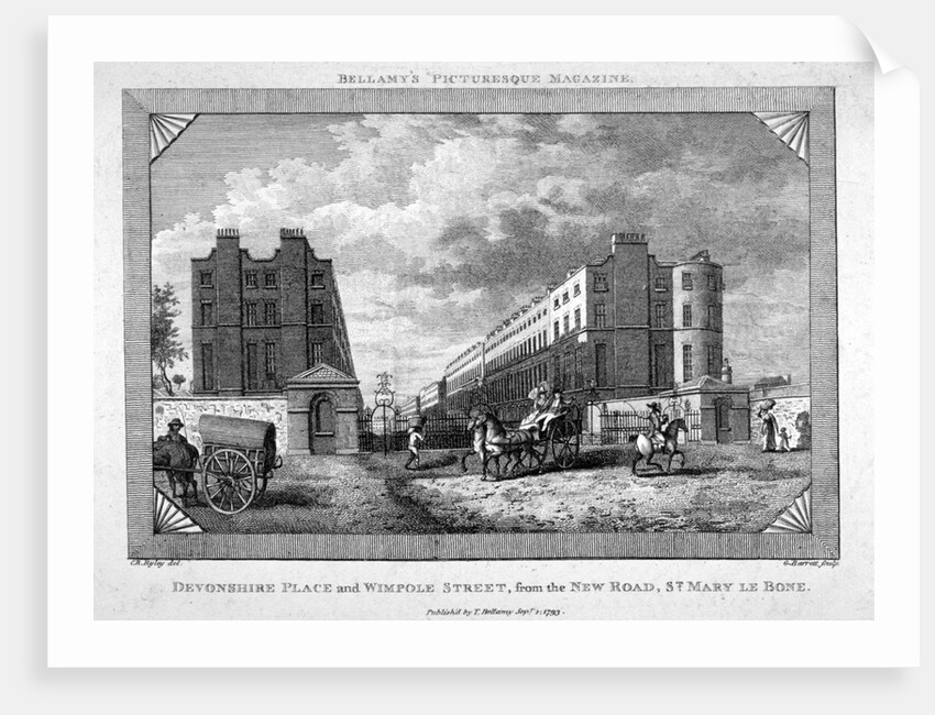 Devonshire Place and Wimpole Street, Marylebone, London by G Barratt