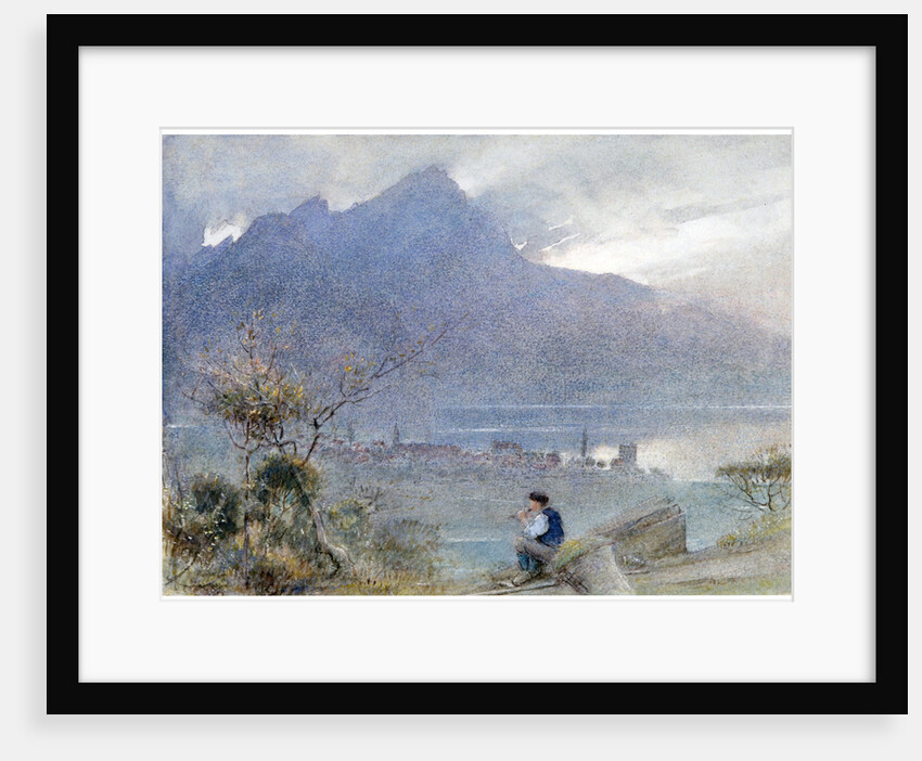 Stansstad and the Pilatus, Switzerland by Albert Goodwin
