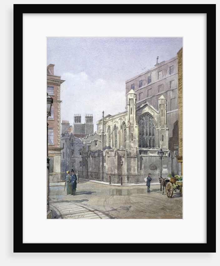 View of a French Protestant church on St Martin's le Grand, City of London by John Crowther