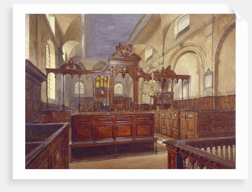 Interior of the Church of All Hallows the Great, City of London by John Crowther