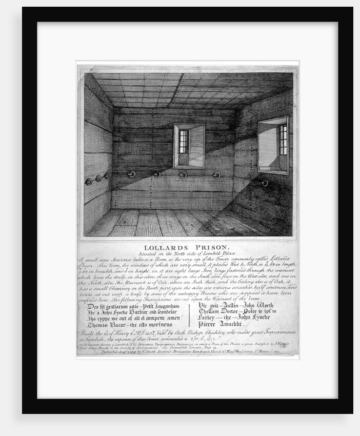 Interior view of Lollards Prison in Lambeth Palace, London by Anonymous