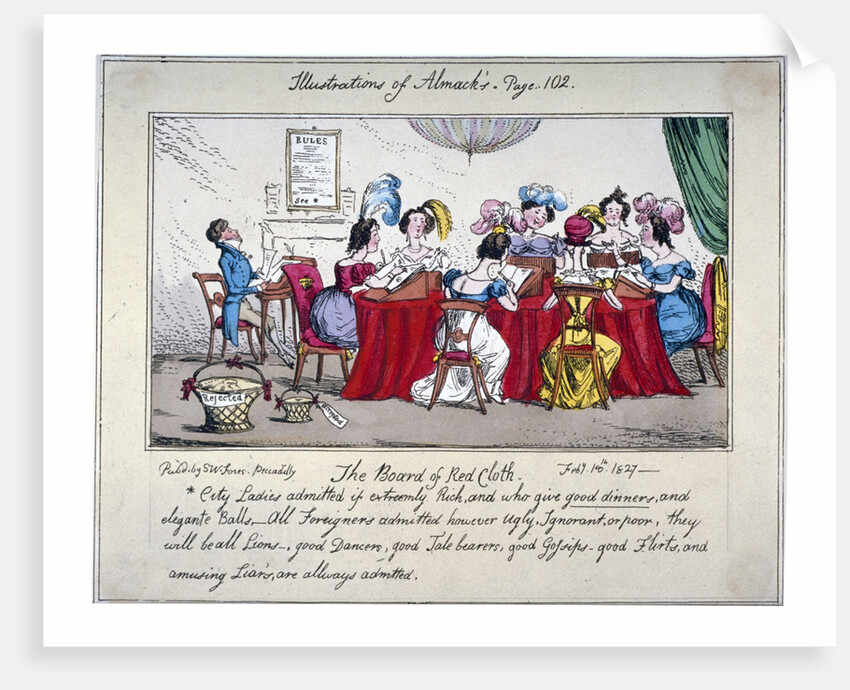 The board of Red cloth, City ladies admitted if extreemly Rich... by SW Fores