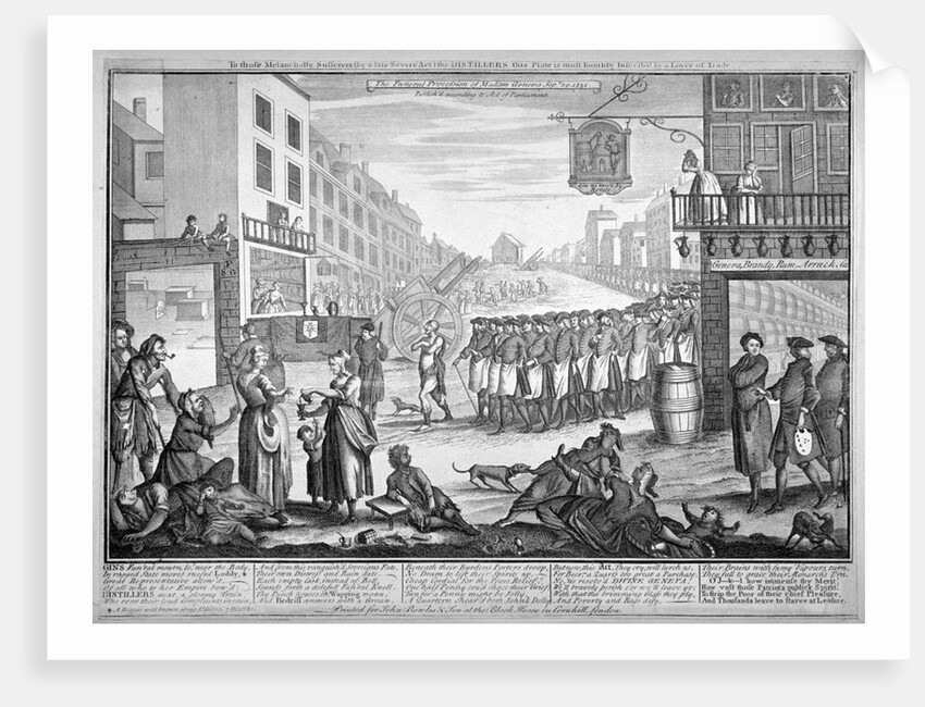 Mock funeral procession in St Giles, London by Anonymous