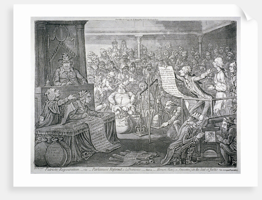 Scene inside the House of Commons, Westminster, London by James Gillray