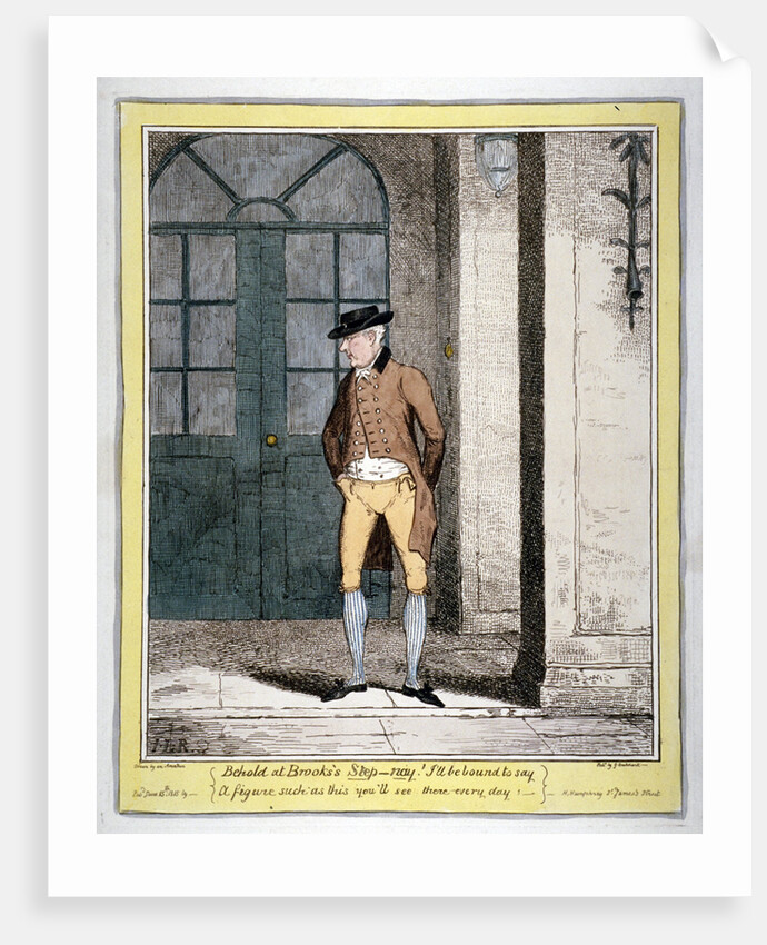 A man outside Brooks's Club, London by George Cruikshank