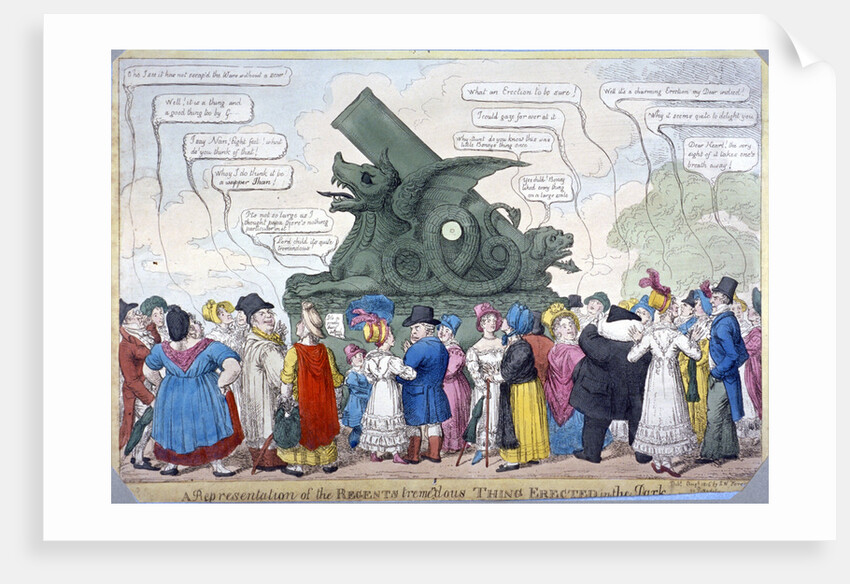 A representation of the Regent's tremendous thing erected in the Park by Anonymous