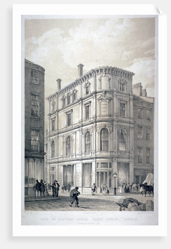 Dunstan House, on the corner of Fleet Street and Whitefriars Street, City of London by G Moore