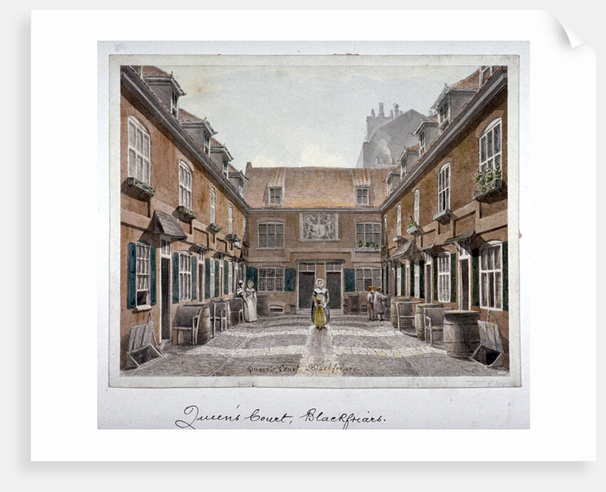 View of Queen's Court, Upper Ground Street, Southwark, London by Robert Blemmell Schnebbelie