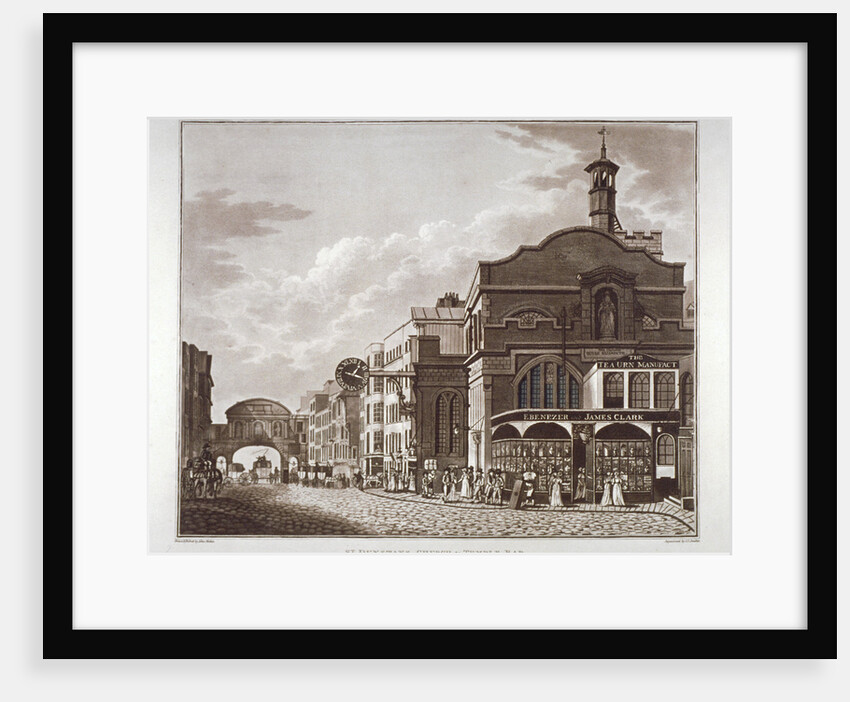Fleet Street from St Dunstan in the West to Temple Bar, City of London by John Hickin