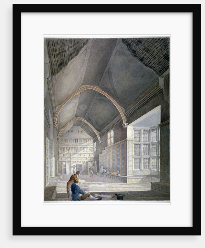 Interior view of the hall, Furnival's Inn, during demolition, City of London by Robert Blemmell Schnebbelie