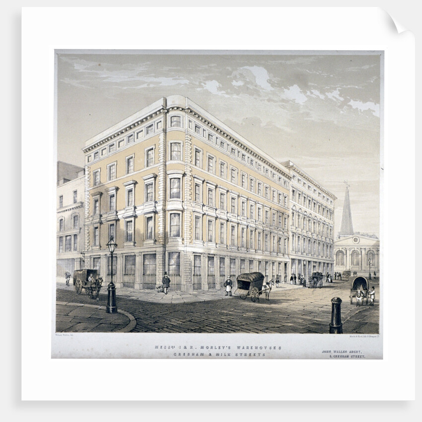 Messrs J&R Morley's warehouses, corner of Milk Street and Gresham Street, London by Martin & Hood