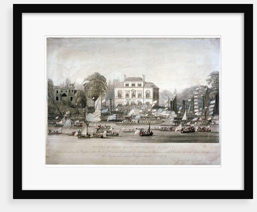 Scene on the Thames at Brandenburgh House, Hammersmith, London by F Vincent