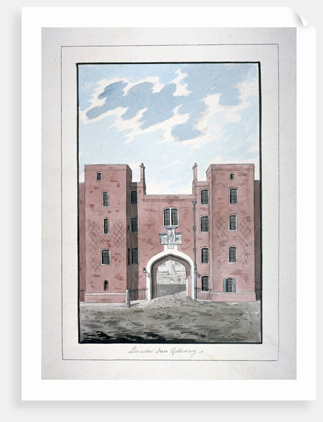 View of Lincoln's Inn Gateway, Holborn, London by Anonymous