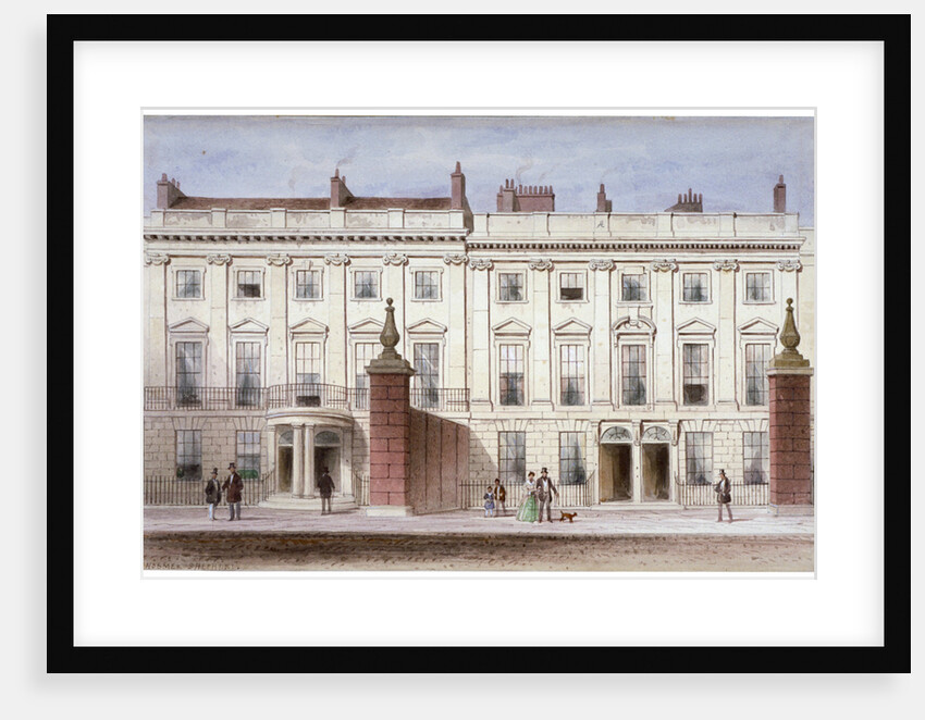 View in Lincoln's Inn Fields showing Lindsey House, Holborn, London by Thomas Hosmer Shepherd