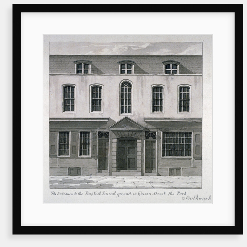 Entrance to a Baptist burial ground in Quilp Street, Southwark, London by Robert Blemmell Schnebbelie