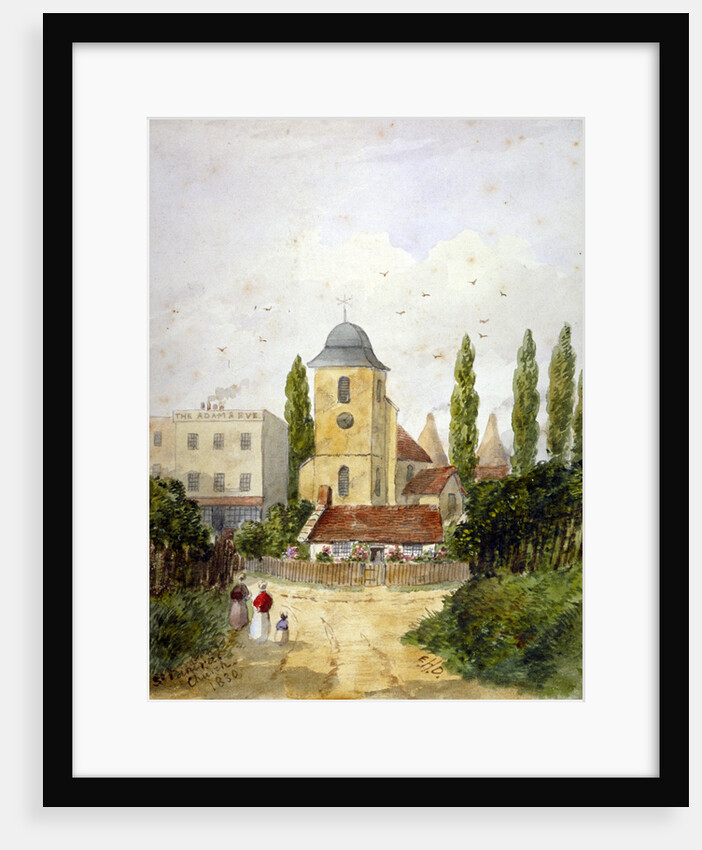 St Pancras Old Church and the Adam and Eve Tavern, London by EH Dixon
