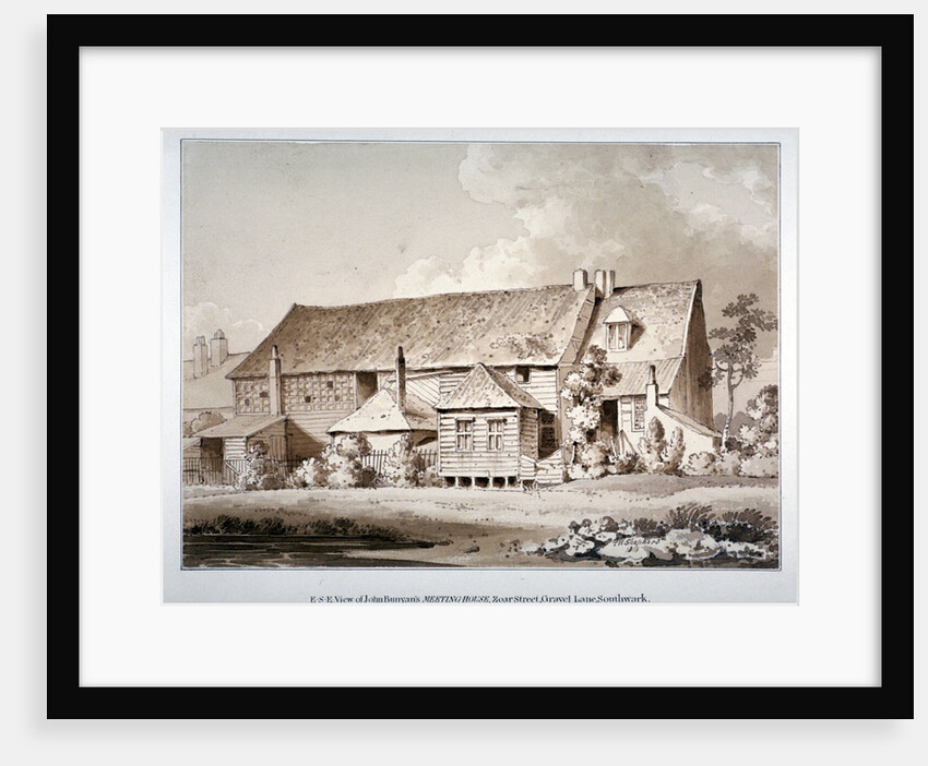 South-east view of John Bunyan's meeting house, Zoar Street, Southwark, London by Thomas Hosmer Shepherd